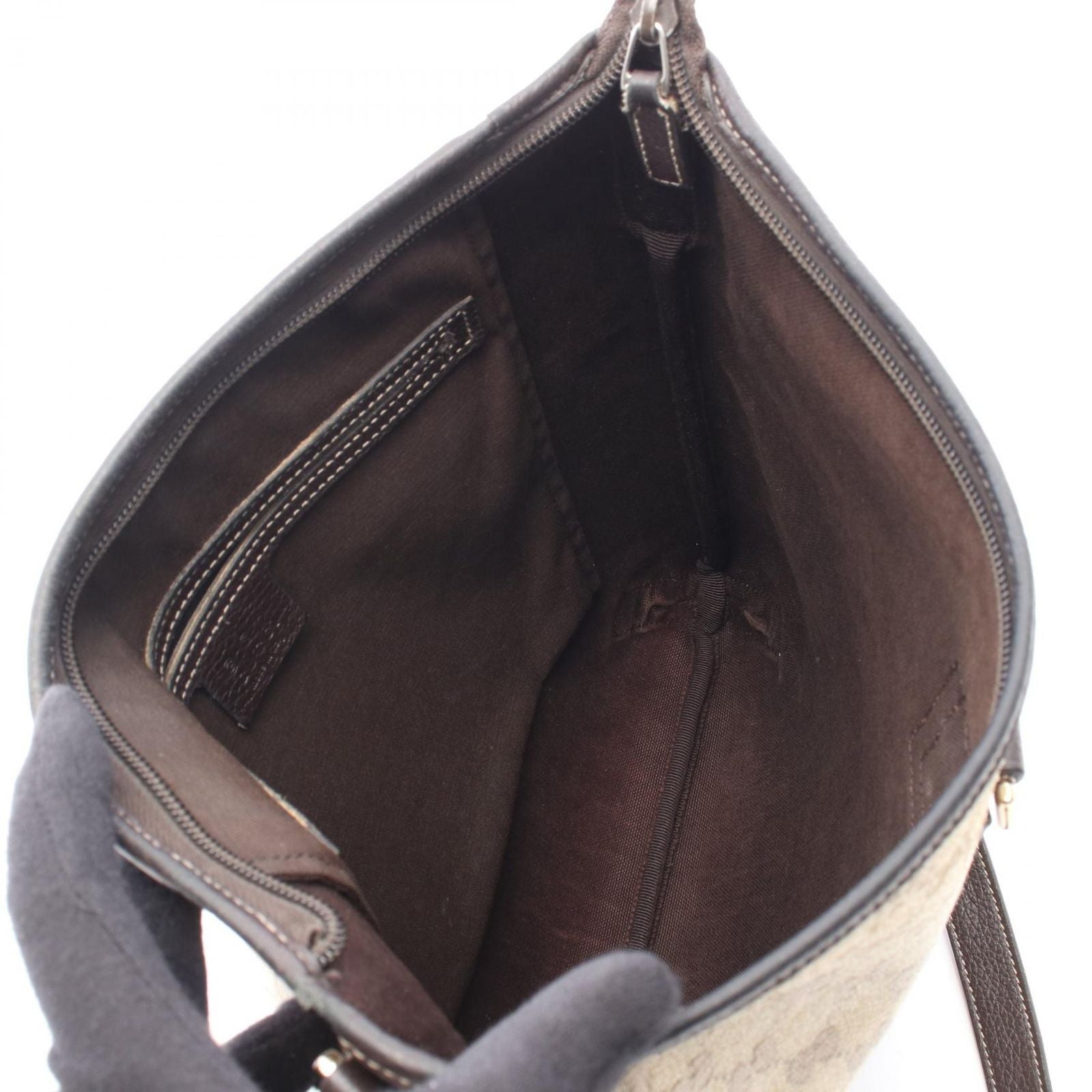 Gucci Shoulder Bag Abbey GG Crystal Beige Canvas Leather — view 3