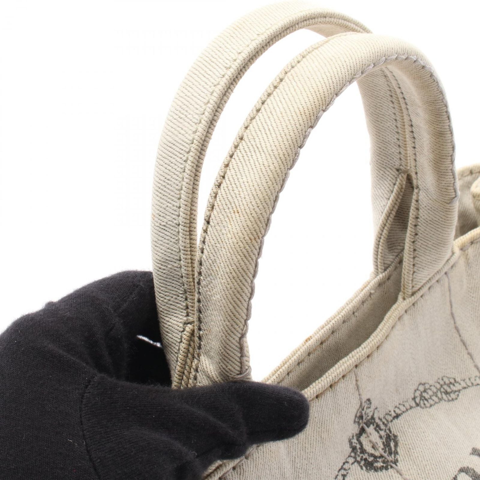 Prada Tote Canapa White Canvas — view 9