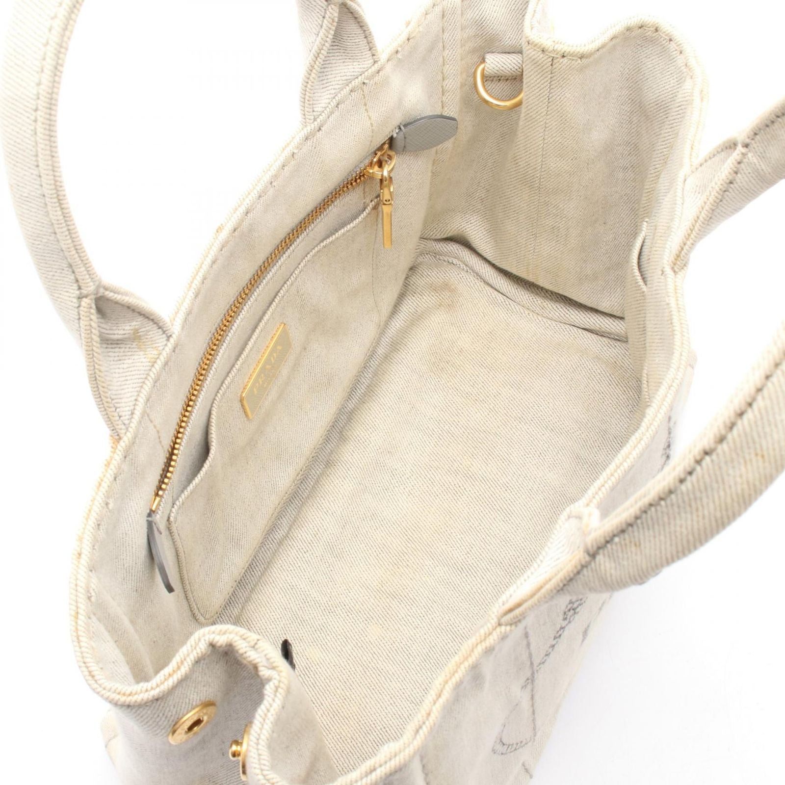 Prada Tote Canapa White Canvas — view 3