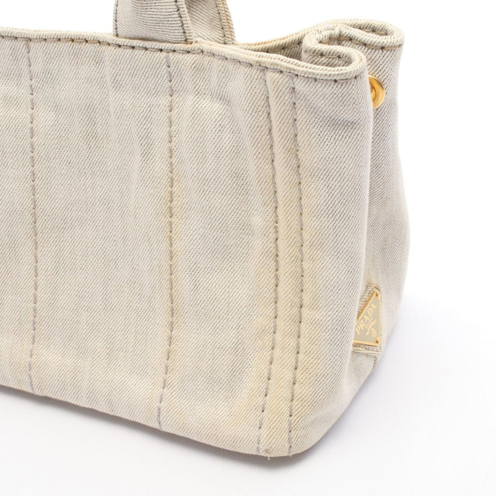 Prada Tote Canapa White Canvas — view 8