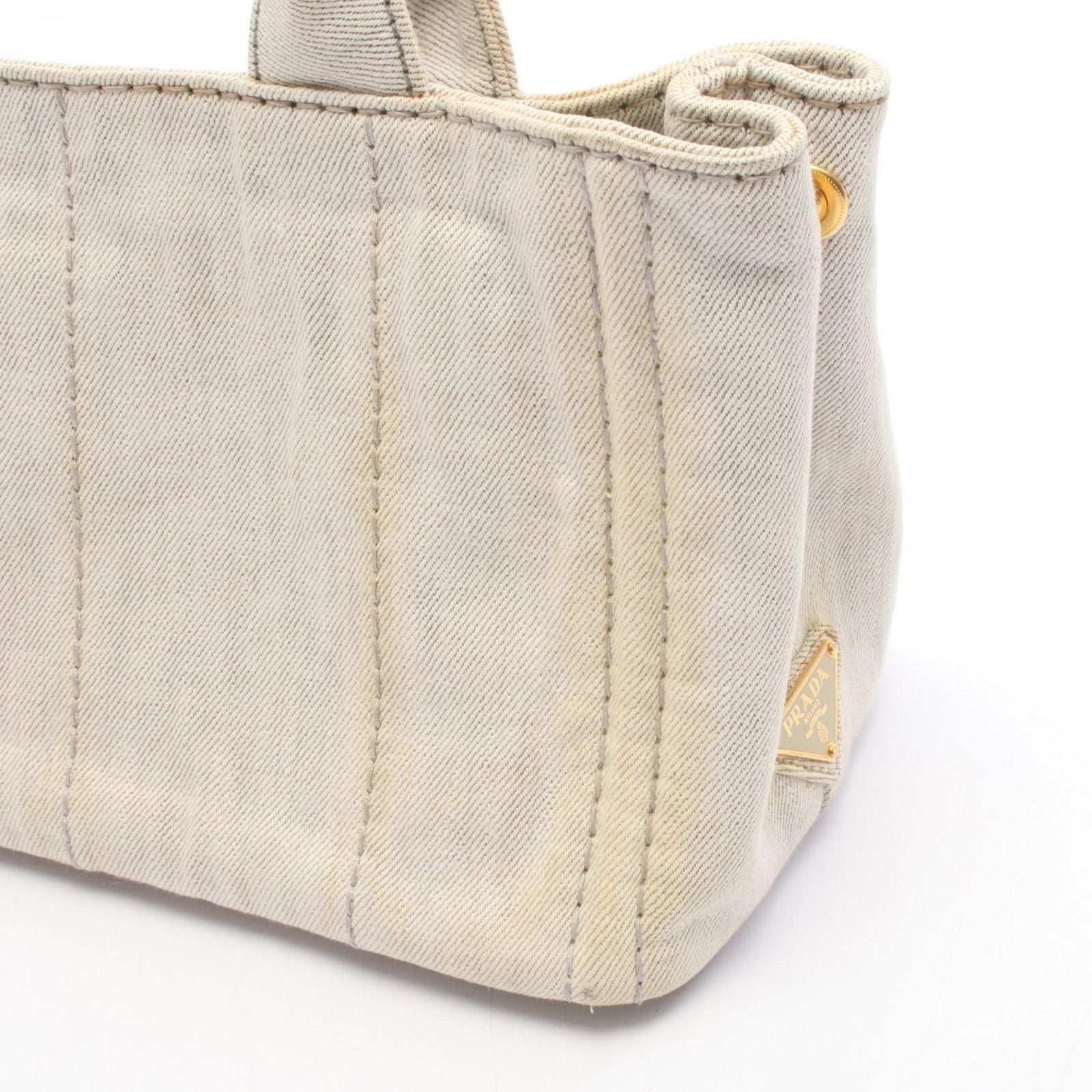 Prada Tote Canapa White Canvas — view 8