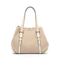 Celine Tote Macadam Beige Ivory Canvas Leather