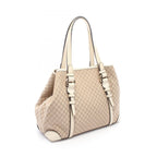 Celine Tote Macadam Beige Ivory Canvas Leather — view 2