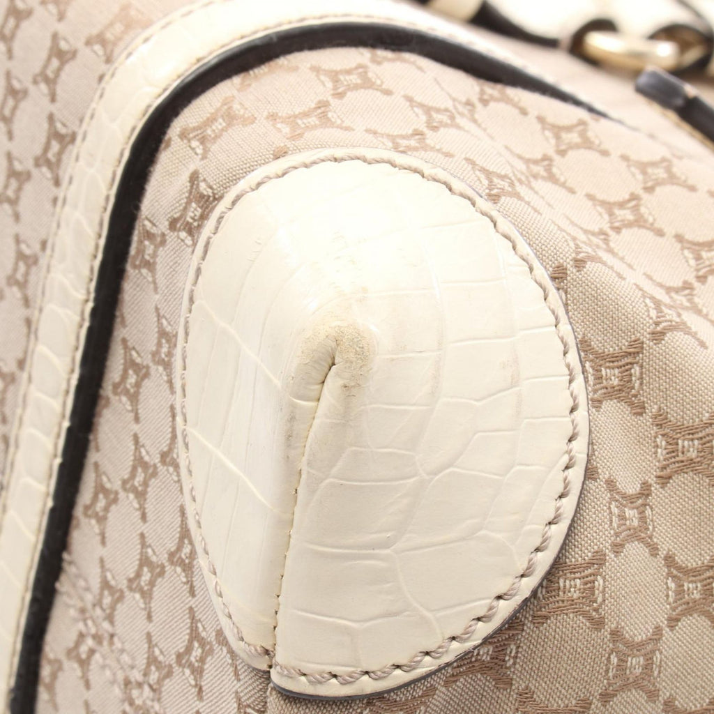 Celine Tote Macadam Beige Ivory Canvas Leather — view 9