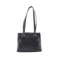 Chanel Shoulder Bag Embossed Logo Black Lambskin