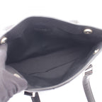 Chanel Shoulder Bag Embossed Logo Black Lambskin — view 3