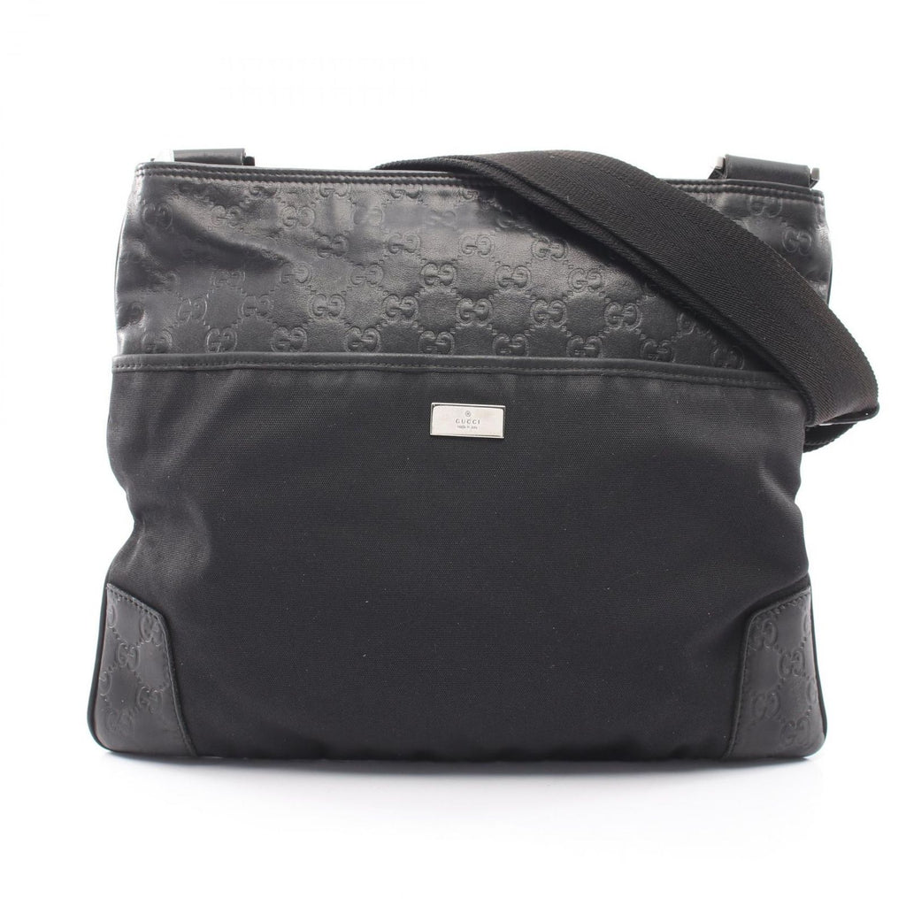 Gucci Shoulder Bag Guccissima Black Canvas Leather