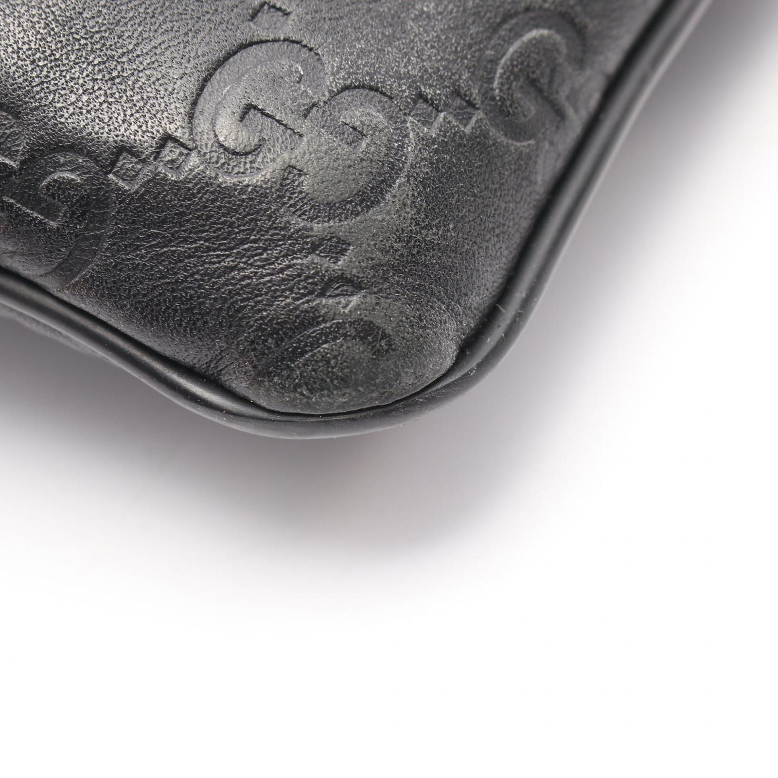 Gucci Shoulder Bag Guccissima Black Canvas Leather — view 5