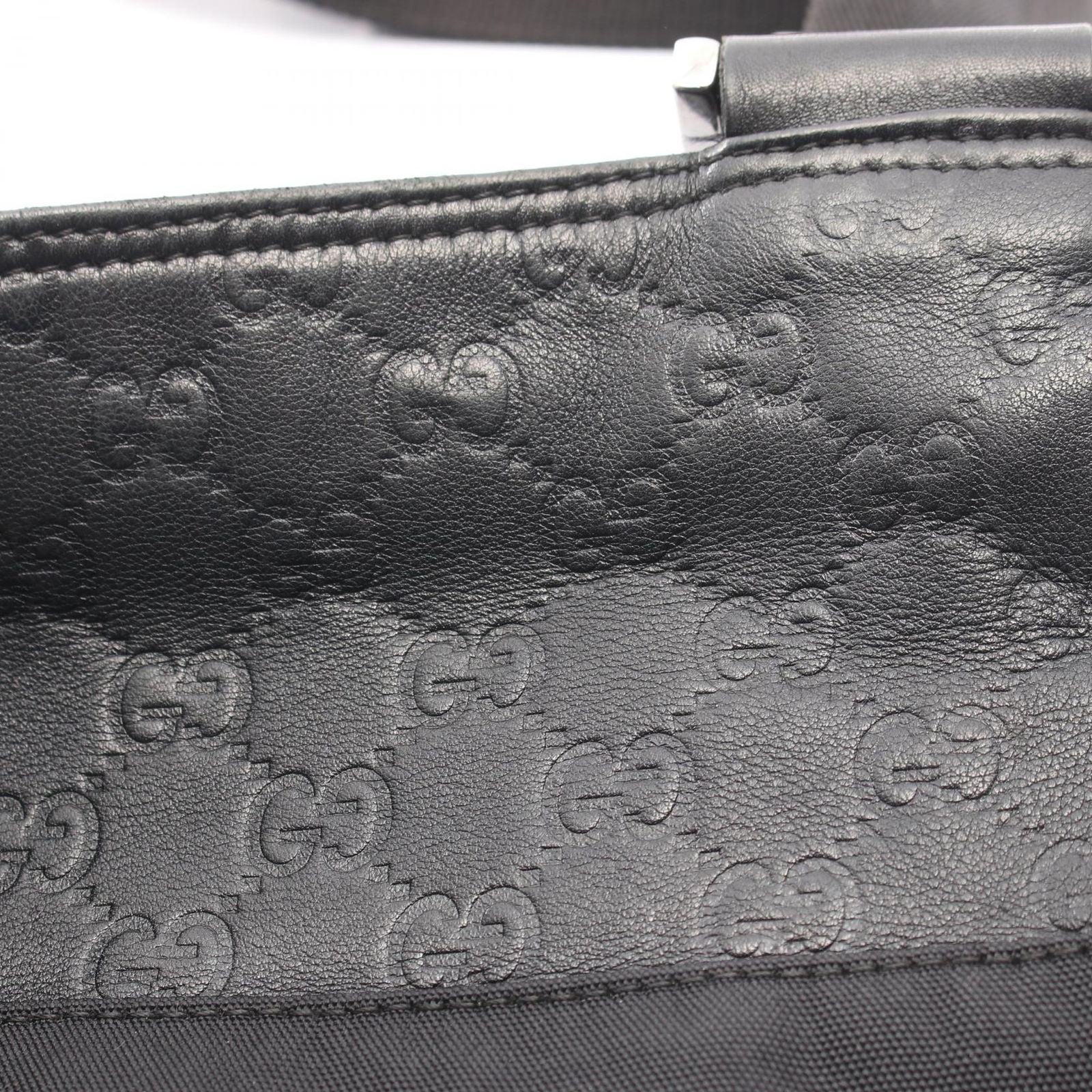 Gucci Shoulder Bag Guccissima Black Canvas Leather — view 7