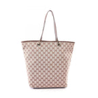 Gucci Tote GG Canvas 002 Pink Beige Dark Brown