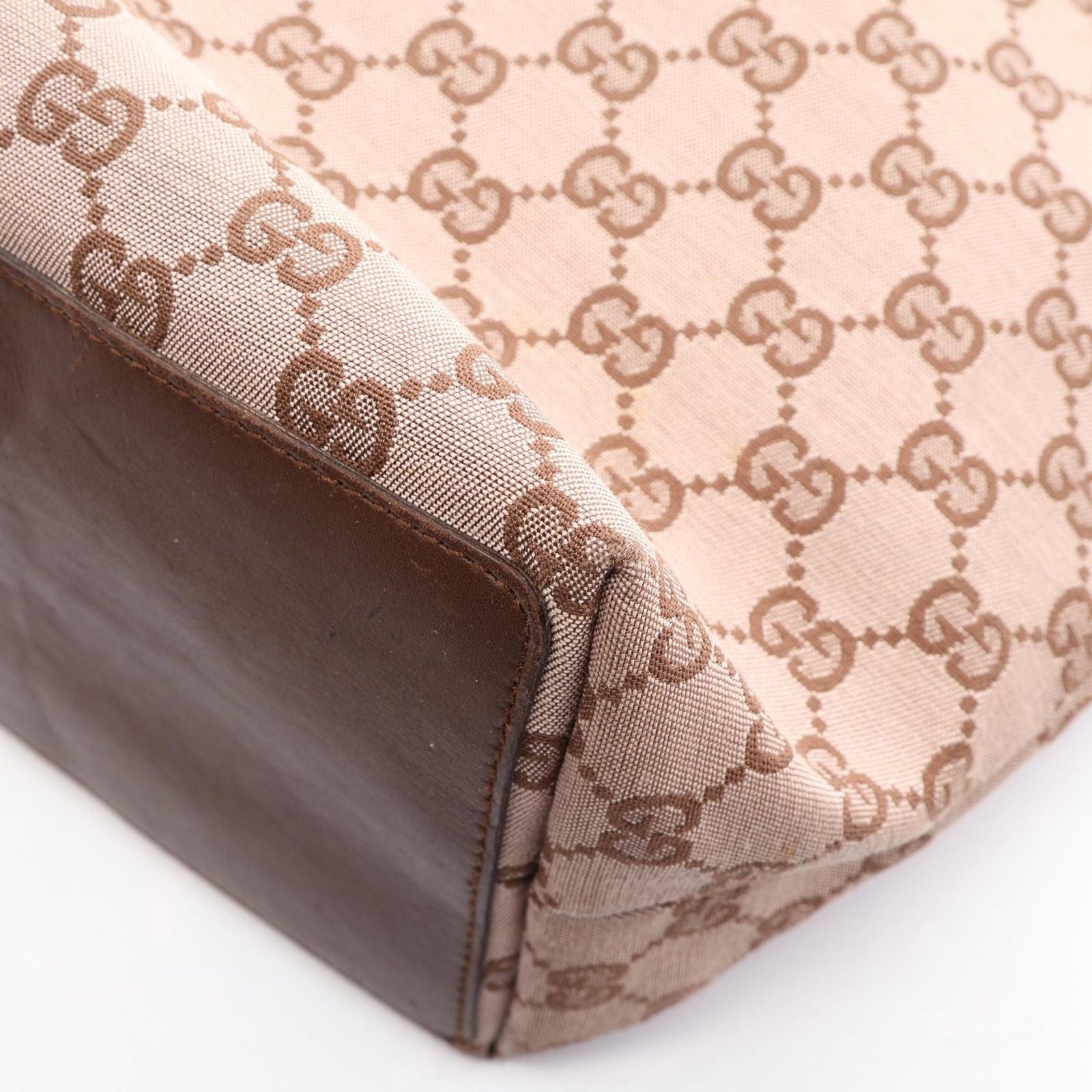 Gucci Tote GG Canvas 002 Pink Beige Dark Brown — view 7
