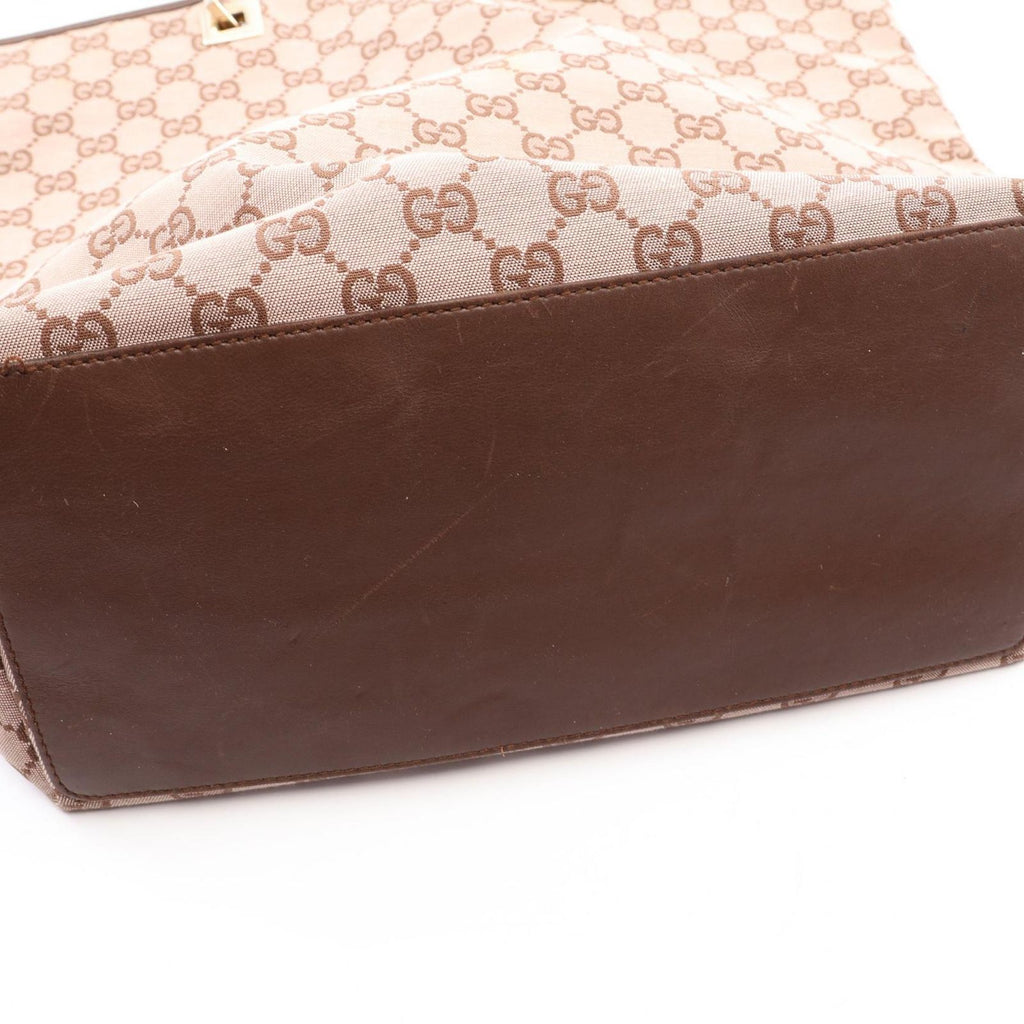 Gucci Tote GG Canvas 002 Pink Beige Dark Brown — view 8