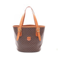 Celine Tote Macadam Dark Brown Canvas Leather