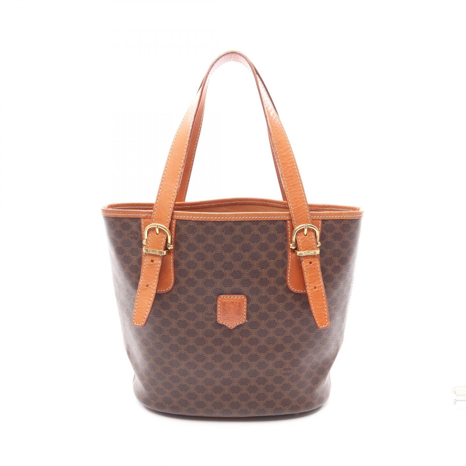 Celine Tote Macadam Dark Brown Canvas Leather