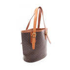 Celine Tote Macadam Dark Brown Canvas Leather — view 2