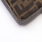 Fendi Shoulder Bag Selleria Zucca Brown Dark Canvas Leather — view 6
