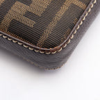 Fendi Shoulder Bag Selleria Zucca Brown Dark Canvas Leather — view 7
