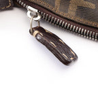 Fendi Shoulder Bag Selleria Zucca Brown Dark Canvas Leather — view 9