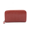 Bottega Veneta Round Wallet Intrecciato Brown Leather