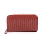 Bottega Veneta Round Wallet Intrecciato Brown Leather