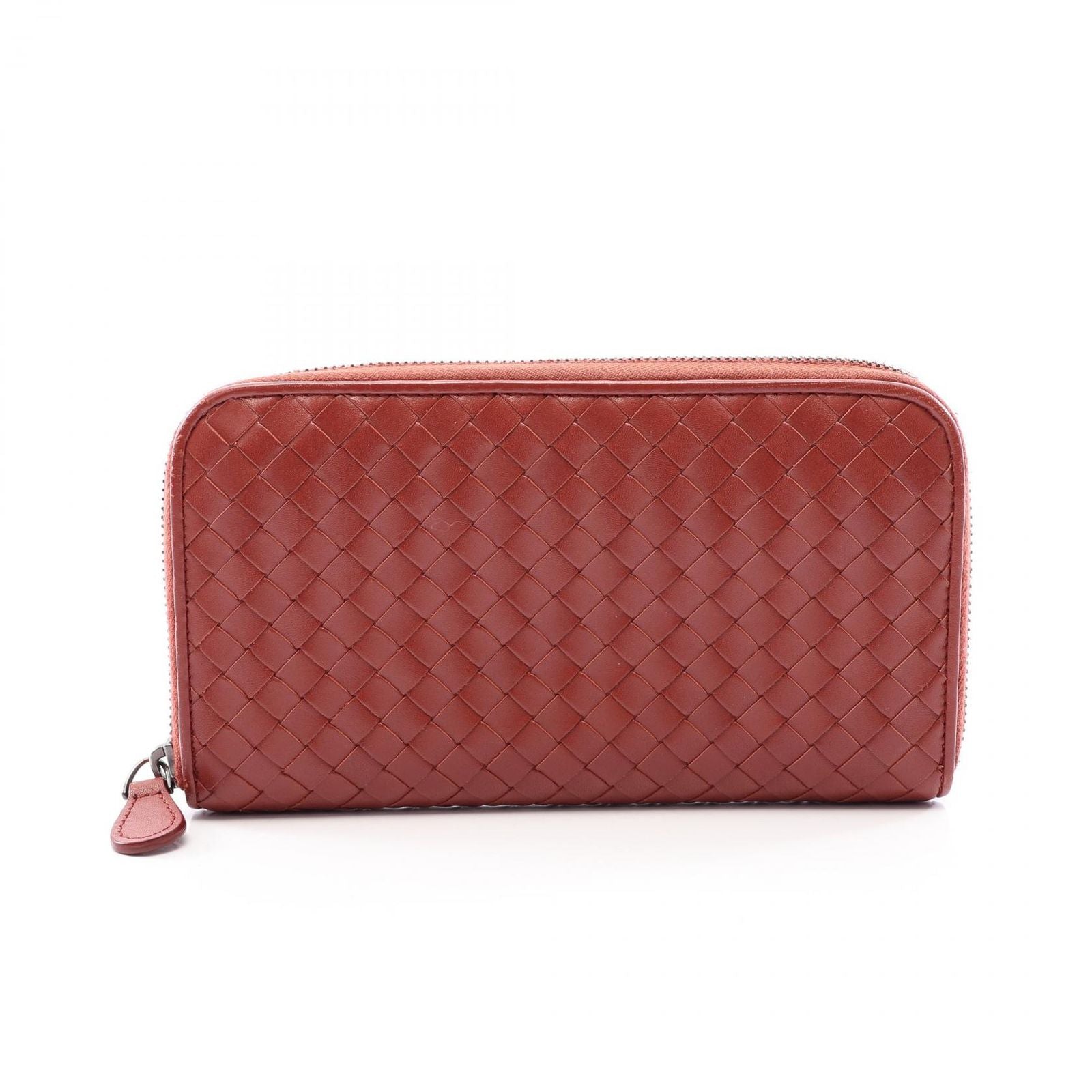 Bottega Veneta Round Wallet Intrecciato Brown Leather