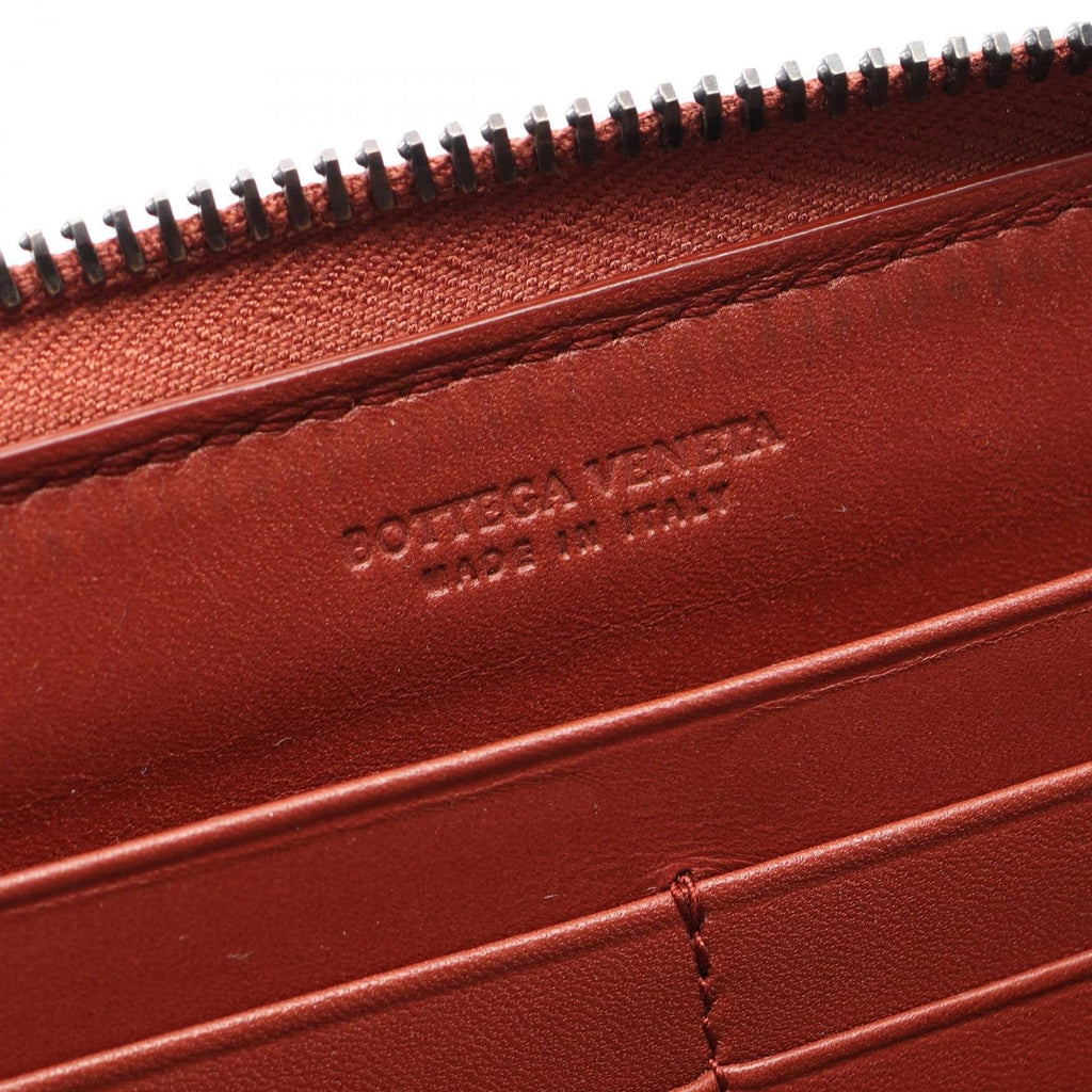 Bottega Veneta Round Wallet Intrecciato Brown Leather — view 4