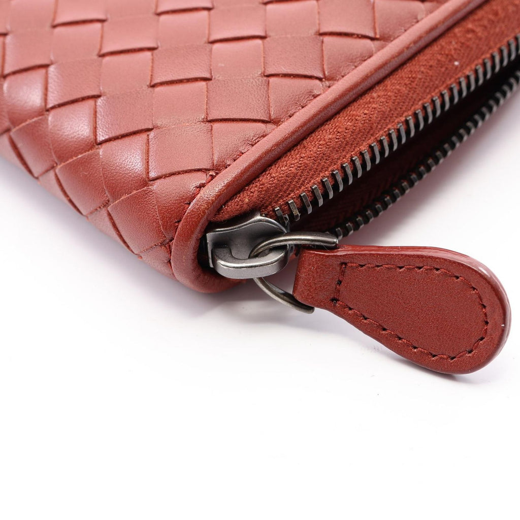 Bottega Veneta Round Wallet Intrecciato Brown Leather — view 5