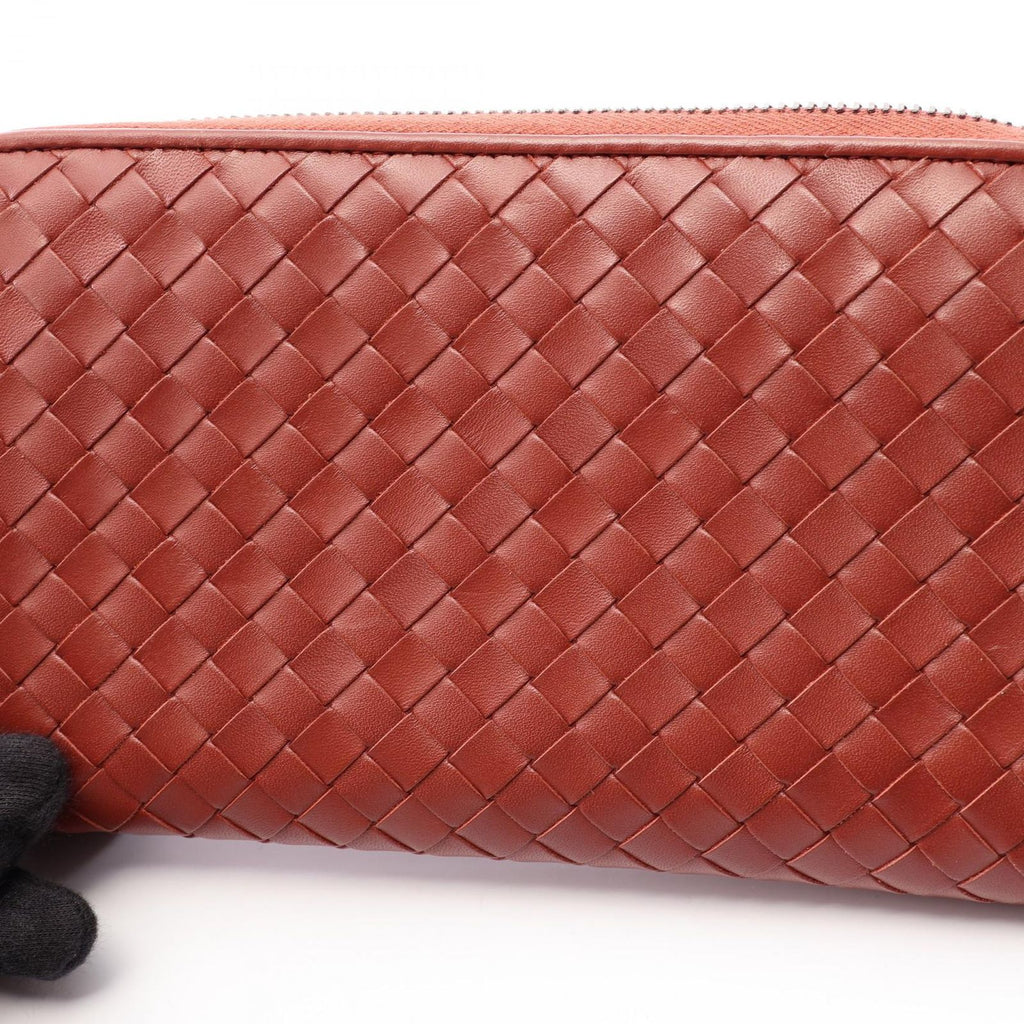 Bottega Veneta Round Wallet Intrecciato Brown Leather — view 7