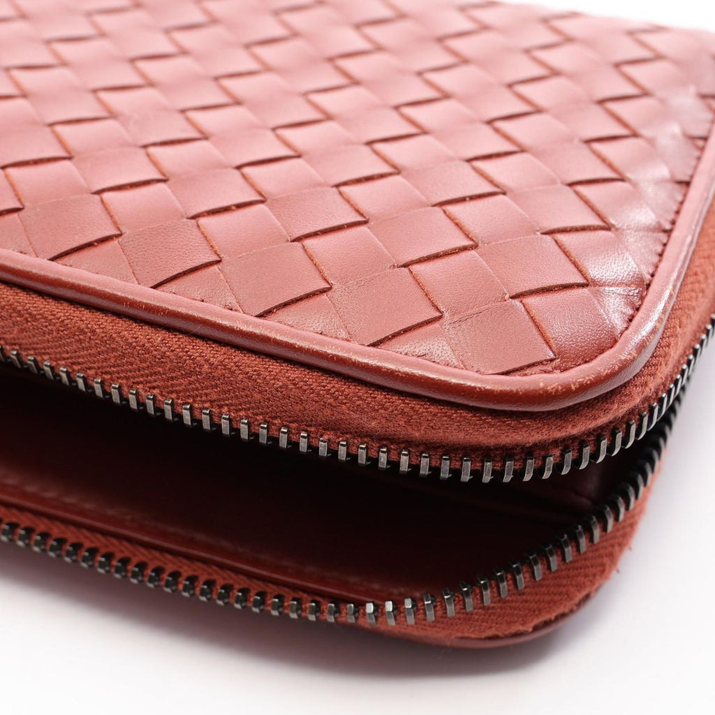 Bottega Veneta Round Wallet Intrecciato Brown Leather — view 8