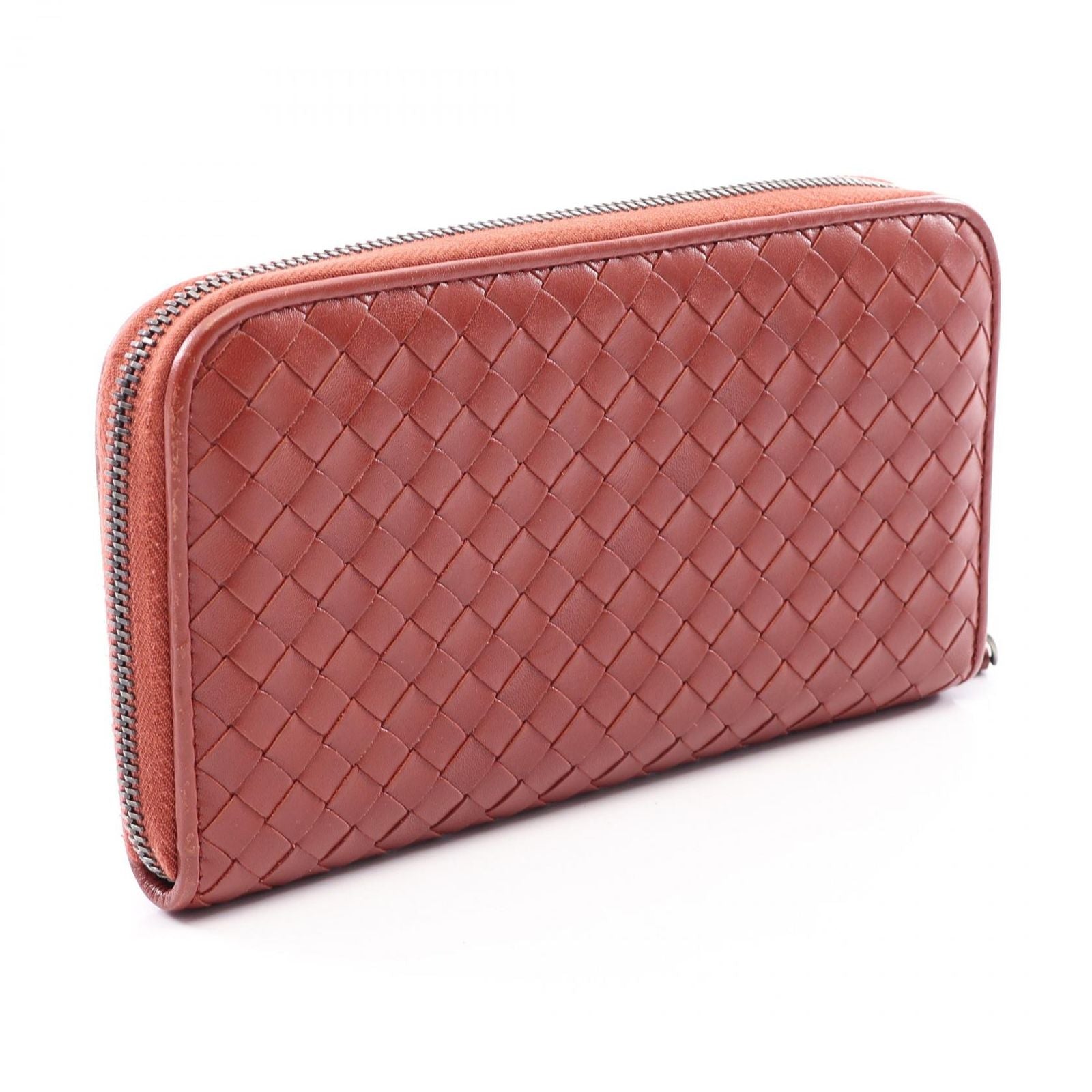 Bottega Veneta Round Wallet Intrecciato Brown Leather — view 2