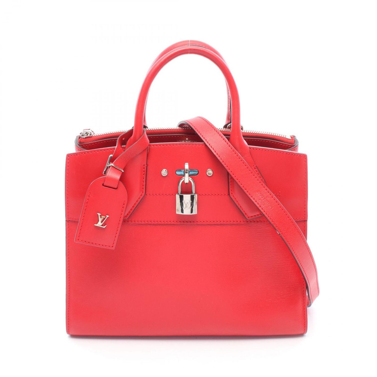 Louis Vuitton Handbag City Steamer PM Rouge Leather