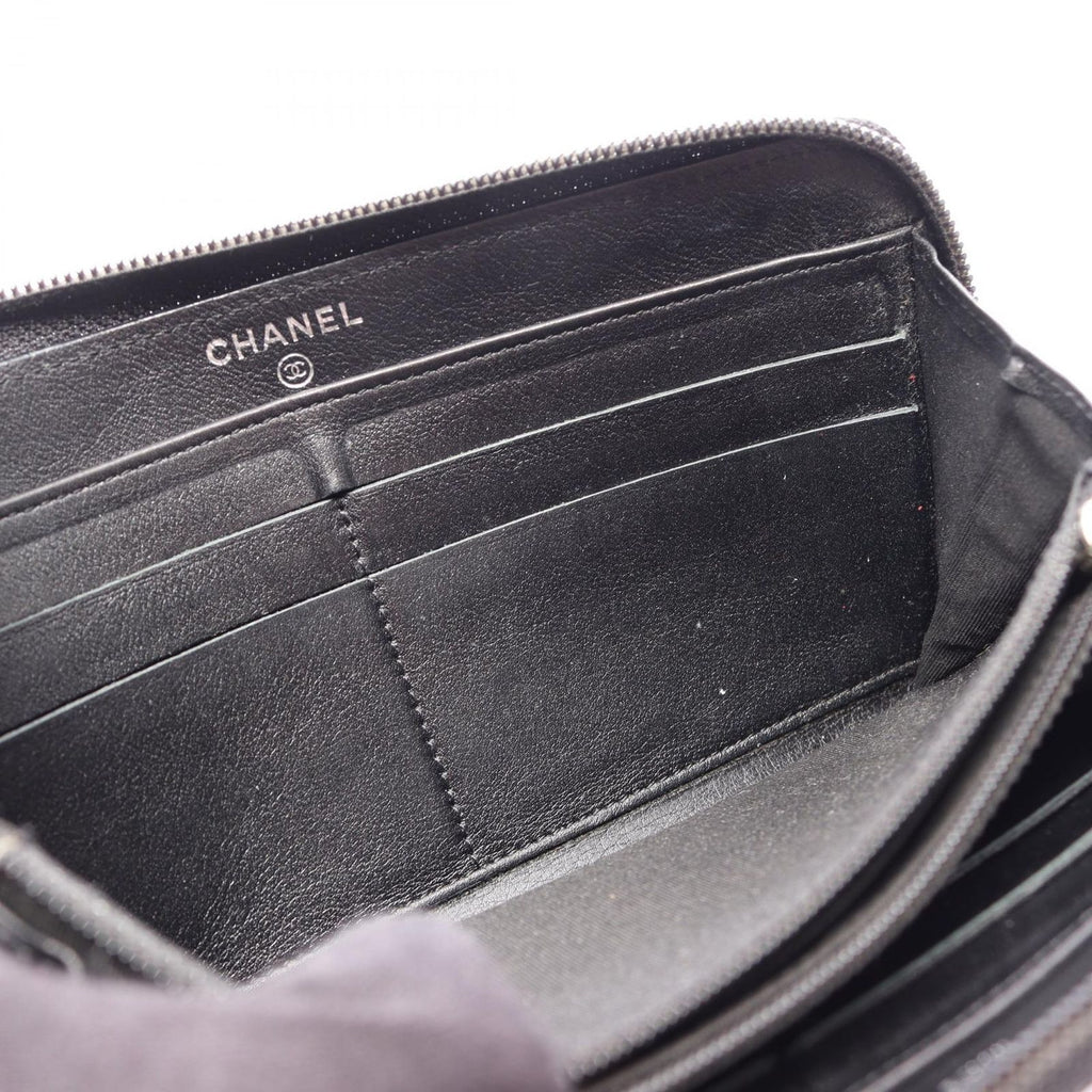 Chanel Round Wallet CC Logo Black Calf CC — view 7