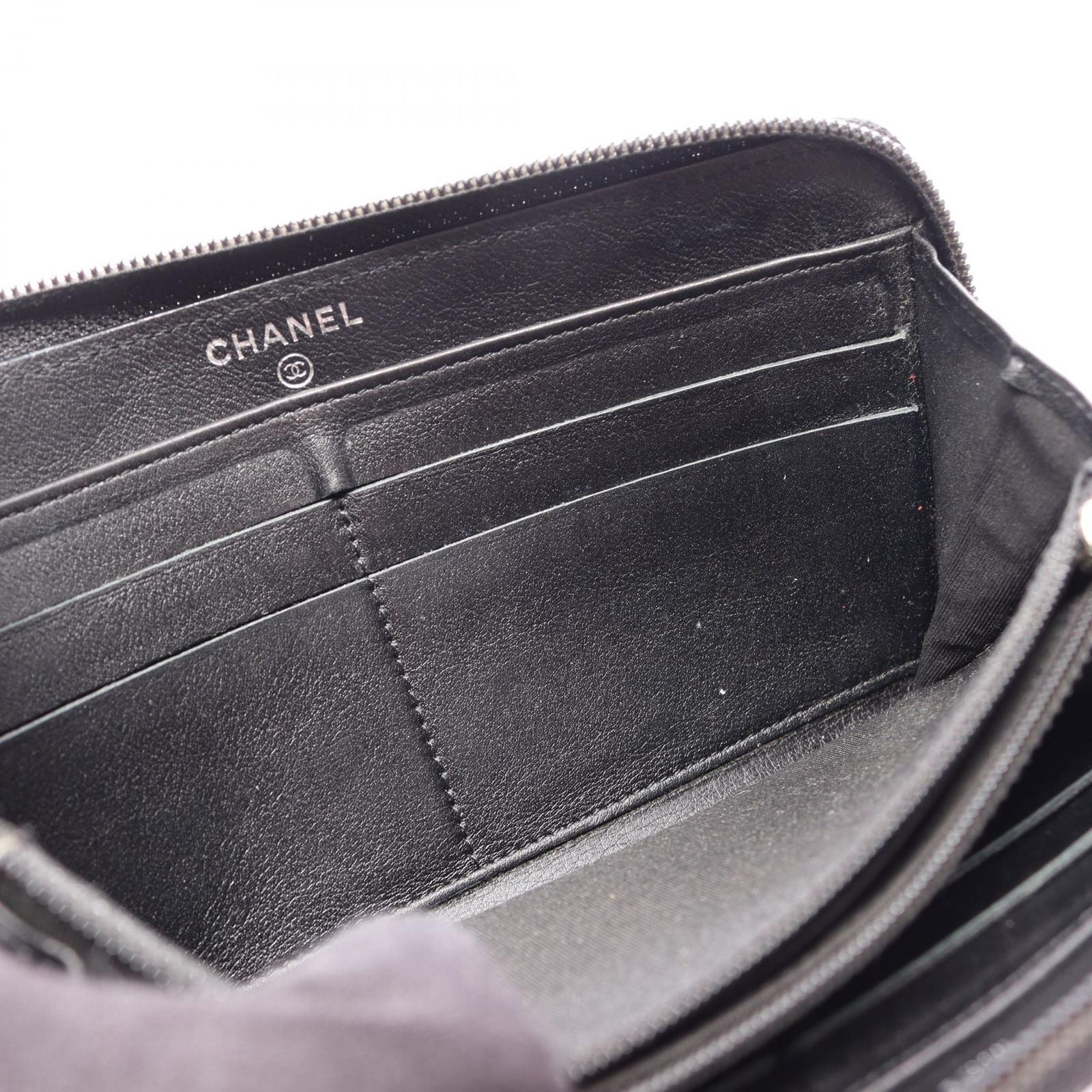 Chanel Round Wallet CC Logo Black Calf CC — view 7