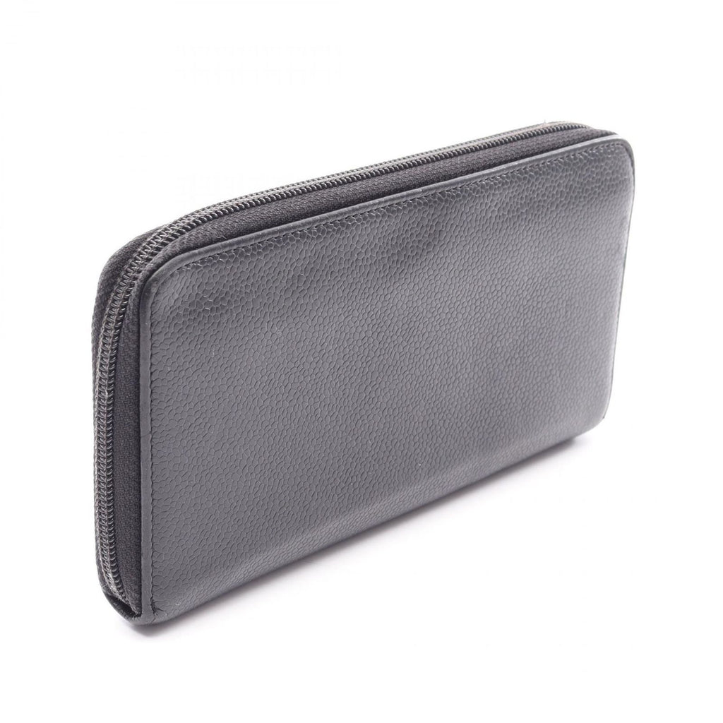 Chanel Round Wallet CC Logo Black Calf CC — view 2