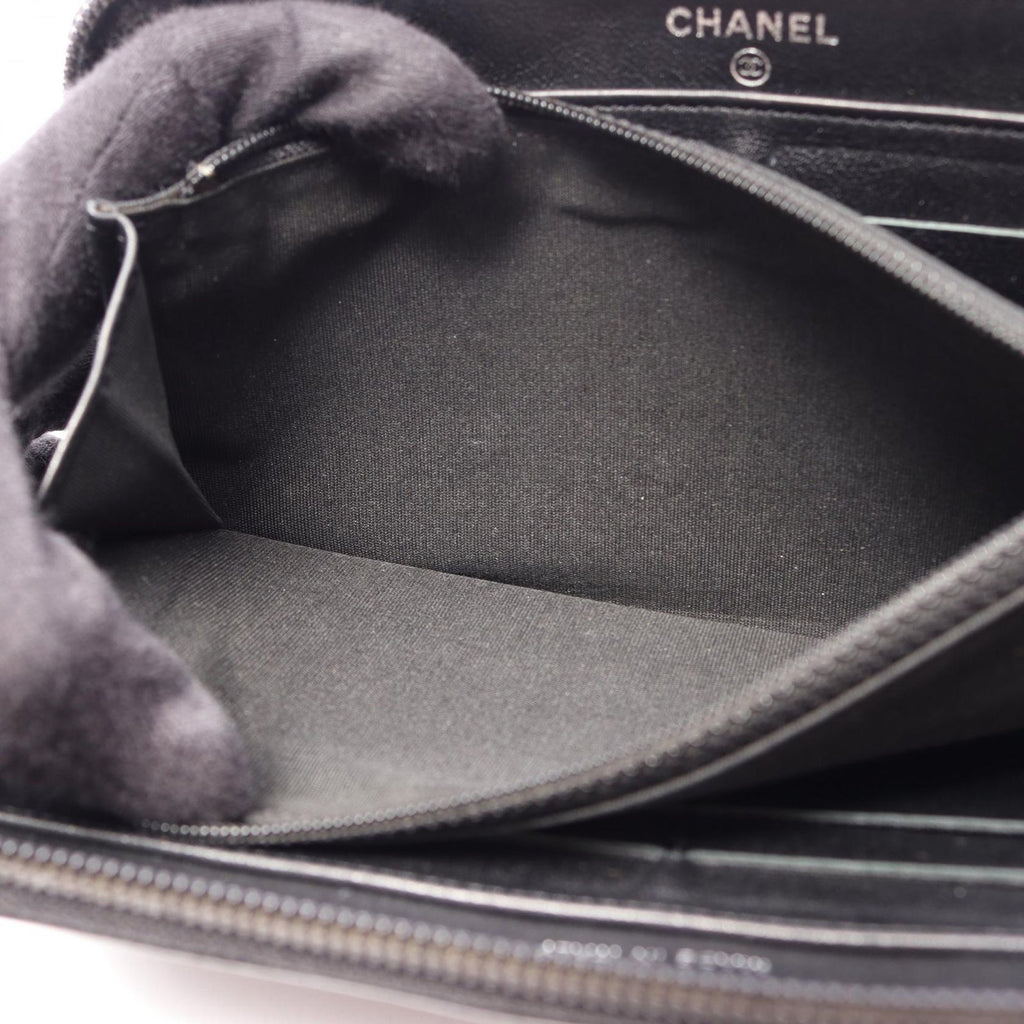 Chanel Round Wallet CC Logo Black Calf CC — view 8
