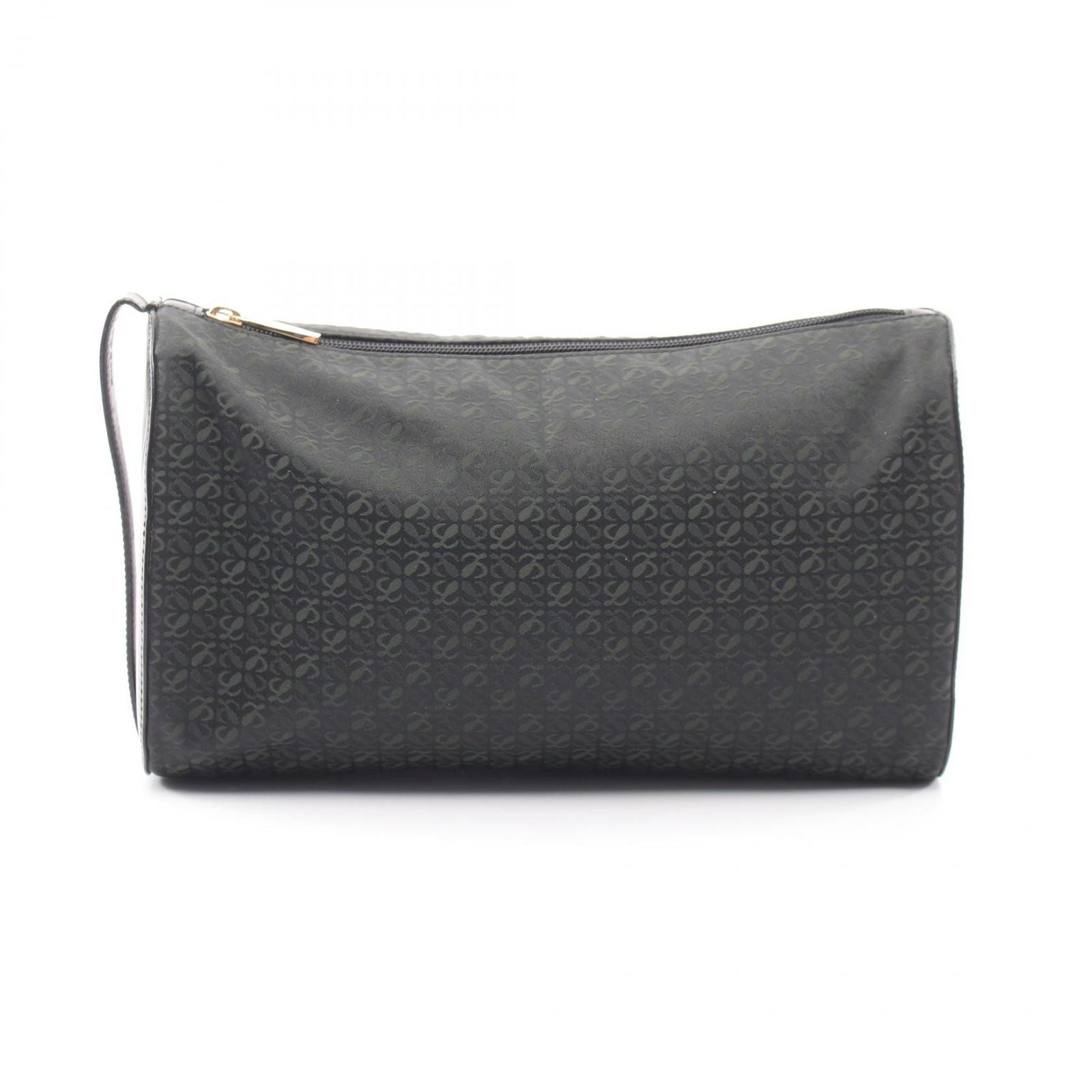 Loewe Clutch Anagram Black Green Canvas Leather
