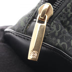 Loewe Clutch Anagram Black Green Canvas Leather — view 7