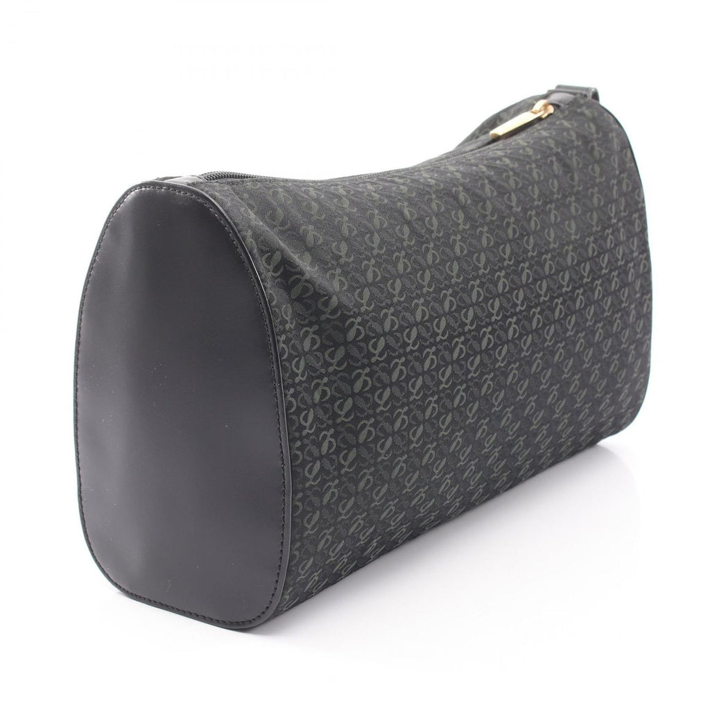 Loewe Clutch Anagram Black Green Canvas Leather — view 2