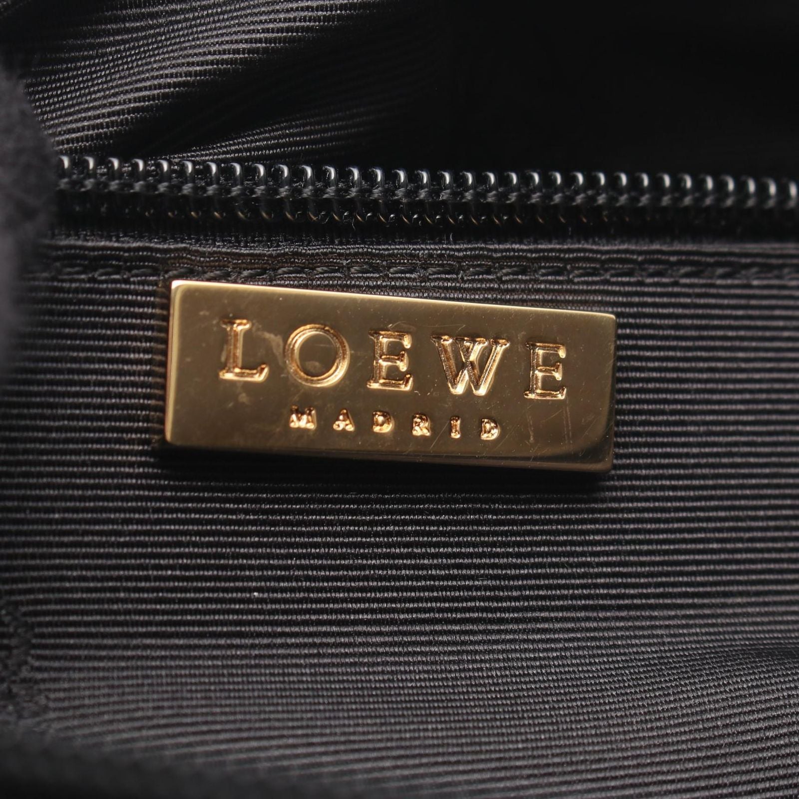Loewe Clutch Anagram Black Green Canvas Leather — view 4