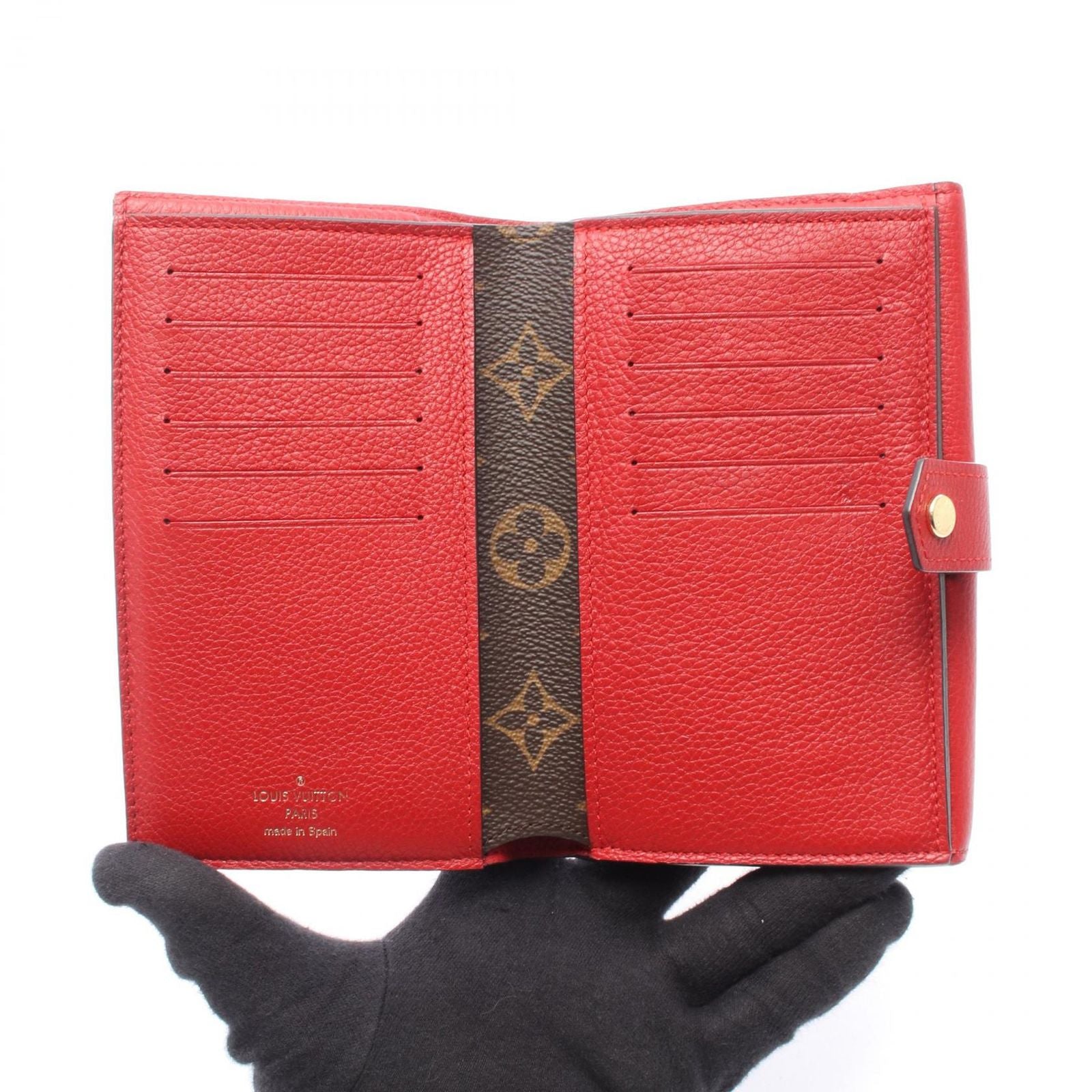 Louis Vuitton Hook Wallet Portefeuille Pallas Compact Cerise Leather — view 3