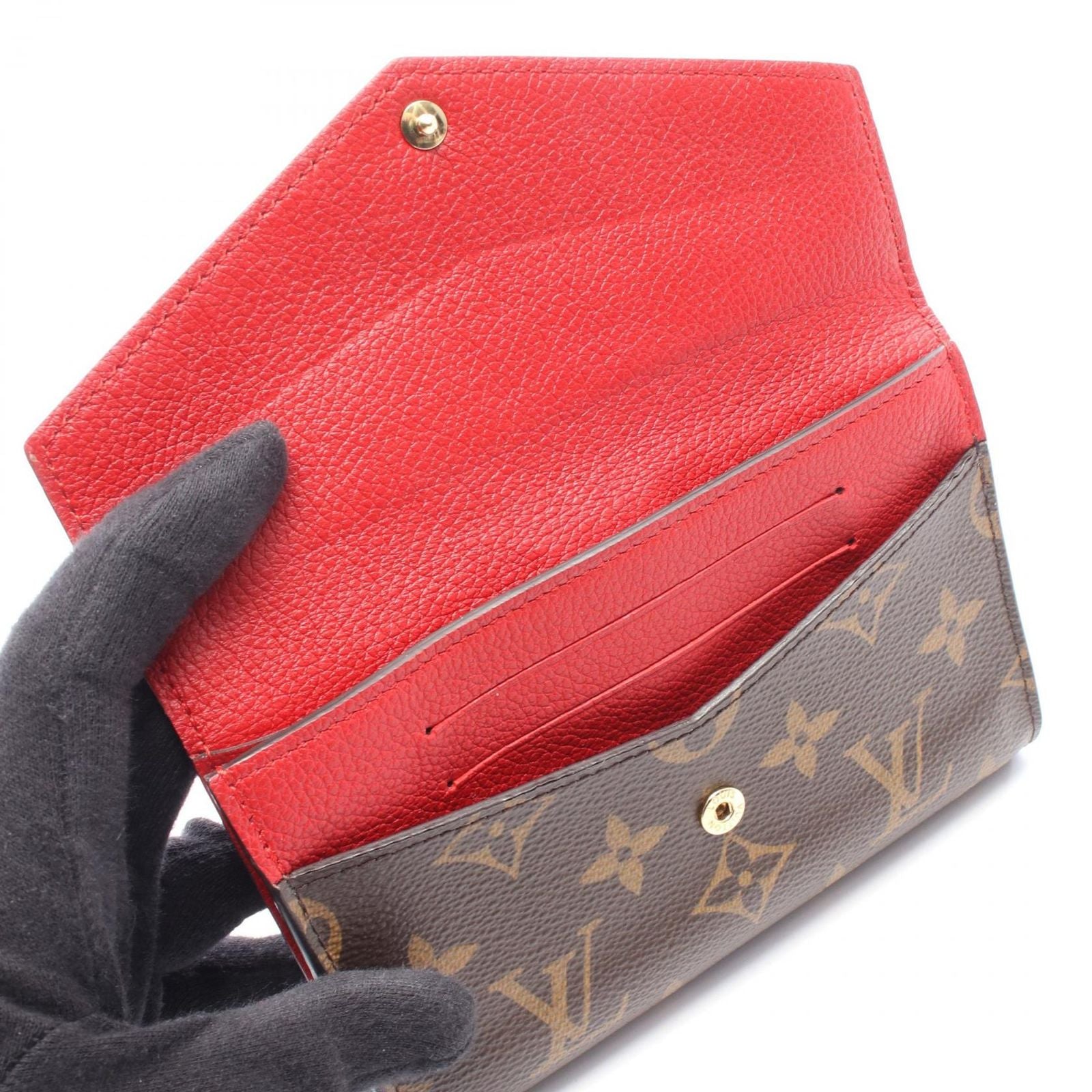 Louis Vuitton Hook Wallet Portefeuille Pallas Compact Cerise Leather — view 7