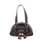 Celine Shoulder Bag Dark Brown Leather