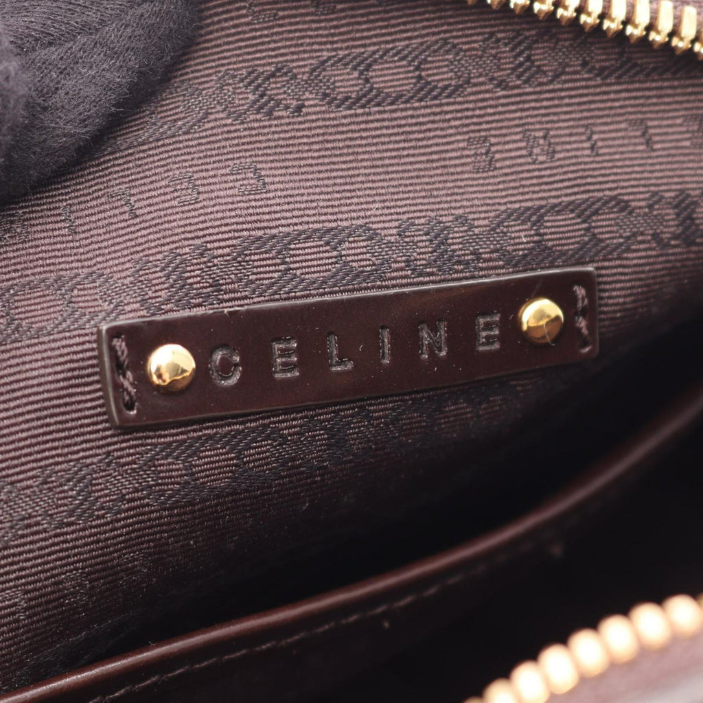 Celine Shoulder Bag Dark Brown Leather — view 4