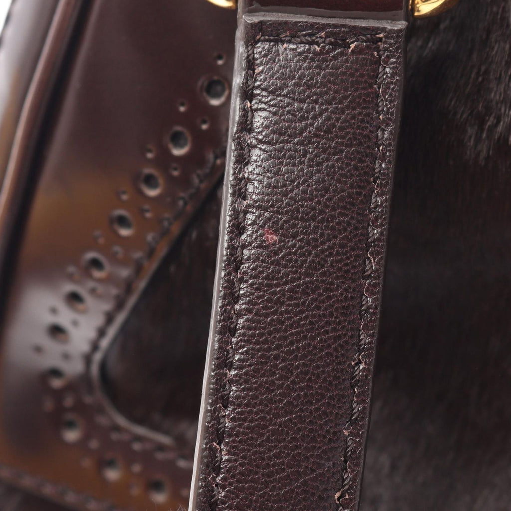 Celine Shoulder Bag Dark Brown Leather — view 8