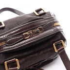 Celine Shoulder Bag Dark Brown Leather — view 5