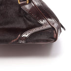 Celine Shoulder Bag Dark Brown Leather — view 9