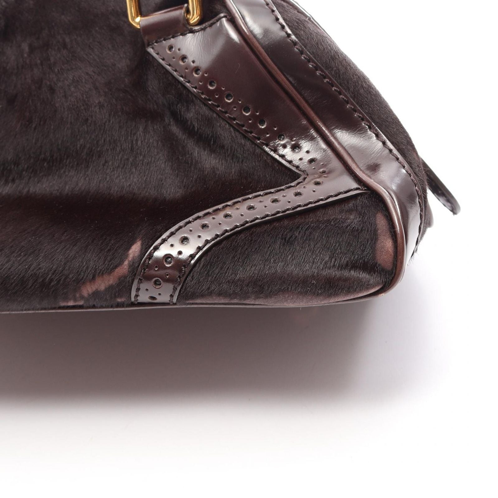 Celine Shoulder Bag Dark Brown Leather — view 9