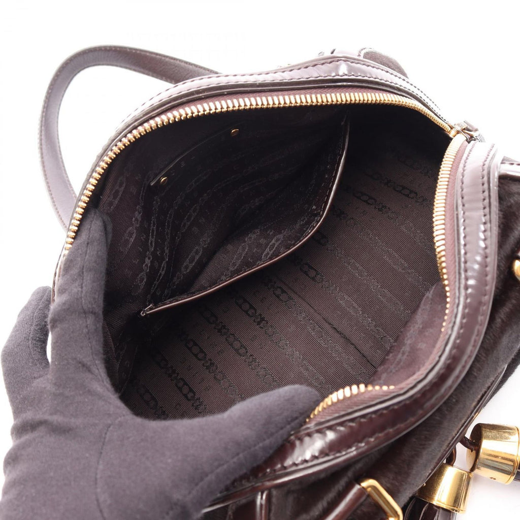 Celine Shoulder Bag Dark Brown Leather — view 3