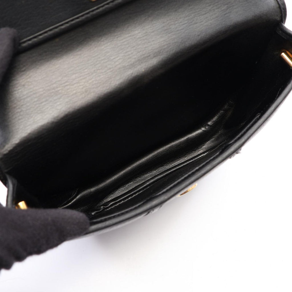 Dior Shoulder Bag CD Logo Black Leather — view 3