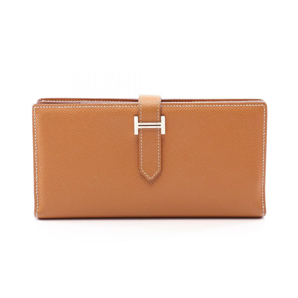 Hermes Bifold Wallet Bearn Souffle Gold Leather Calf